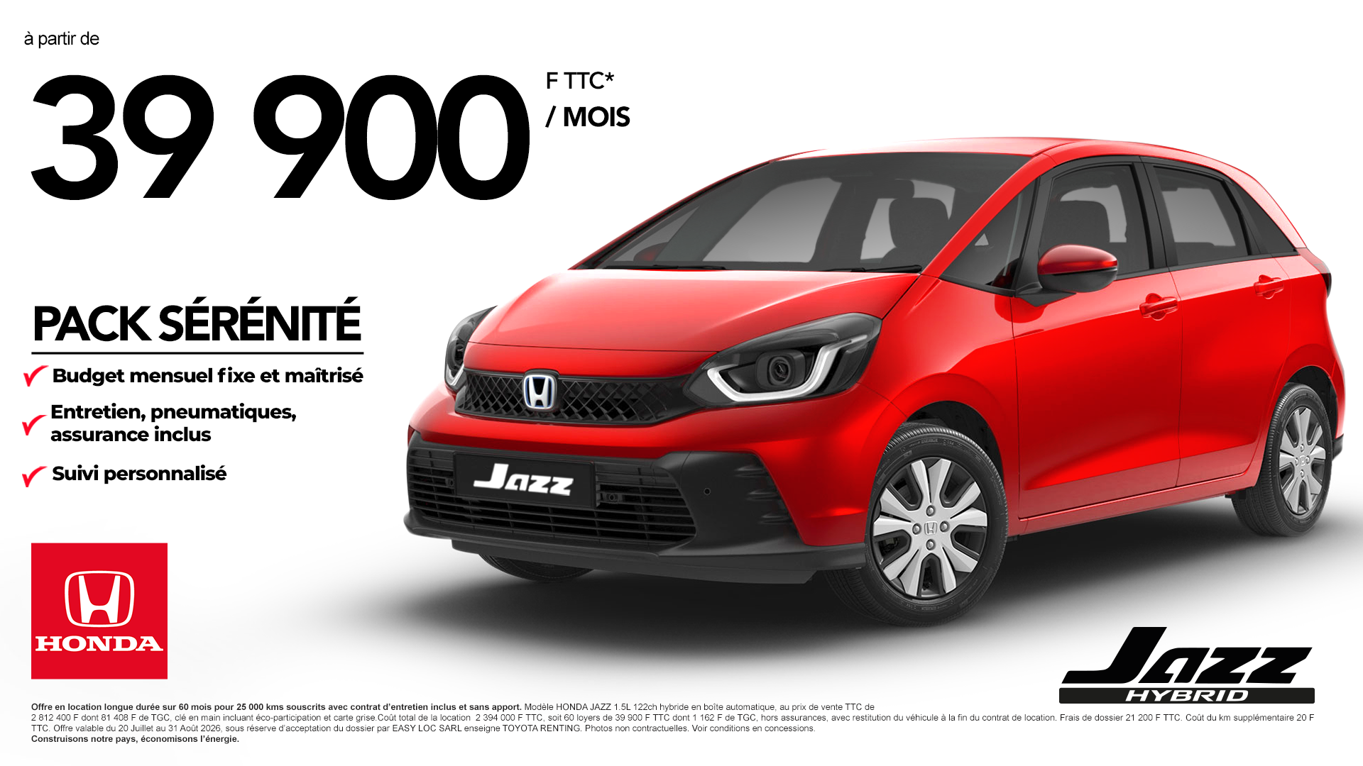 HONDA JAZZ 39 900F/MOIS
